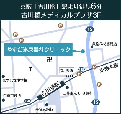 やすだ泌尿器科クリニックのアクセスマップ画像